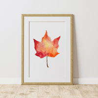 Image 2 of Maple Leaf Watercolor Painting Fine Art Print
