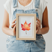 Image 3 of Maple Leaf Watercolor Painting Fine Art Print