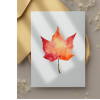Image 4 of Maple Leaf Watercolor Painting Fine Art Print
