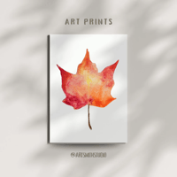 Image 5 of Maple Leaf Watercolor Painting Fine Art Print