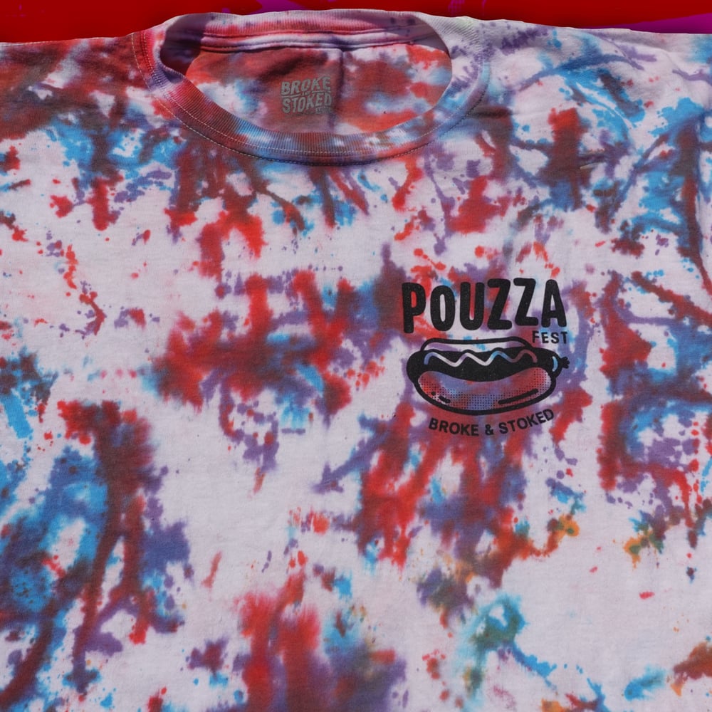 Image de Pouzza x Broke & Stoked Tie-Dye T-Shirt ( ONE OF A KIND ) LARGE