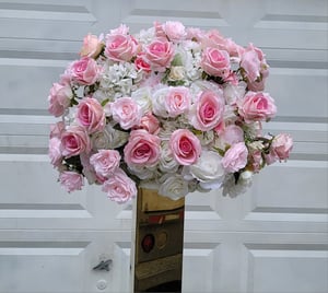 Image of Blush pink and hot pink flower centerpieces  70 cm 