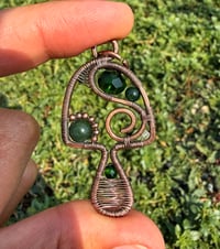 Image 3 of Moss Agate Mushroom Pendant