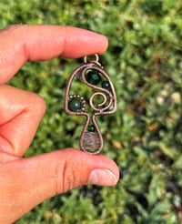 Image 2 of Moss Agate Mushroom Pendant