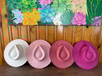 Image 4 of High Quality Blank Suede Flat Brim Hats 
