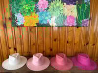 Image 5 of High Quality Blank Suede Flat Brim Hats 