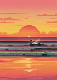 Image 2 of Golden Surf Limited Run A3 print