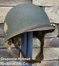 Image 8 of WWII M2 101st Airborne 506th Helmet D-bale Front Seam Original Westinghouse Paratrooper liner. 