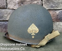Image 2 of WWII M2 101st Airborne 506th Helmet D-bale Front Seam Original Westinghouse Paratrooper liner. 