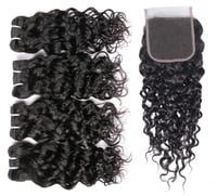 Image 2 of RawHairGuru Italian Curly Hair Bundles 300G with 5x5 HD lace closure