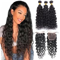 Image 1 of RawHairGuru Italian Curly Hair Bundles 300G with 5x5 HD lace closure
