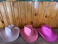 Image 2 of High Quality Blank Suede Heart Cowboy Hats 