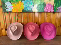 Image 1 of High Quality Blank Suede Heart Cowboy Hats 