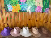 Image 2 of High Quality Blank Suede Tear Drop Fedoras