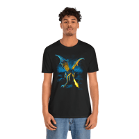 Image 3 of Blue Dragon with background Black T-Shirt