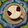Vntg Johnson Bros Fruit Sampler Tea Cup Candle w/ Saucer
