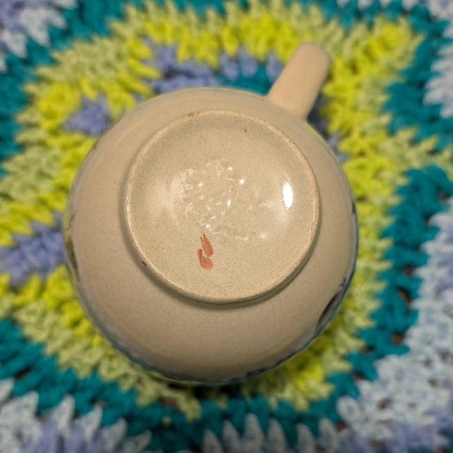 Vntg Johnson Bros Fruit Sampler Tea Cup Candle w/ Saucer