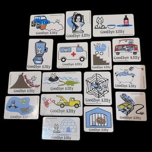 Image of goodbye kitty - vintage stickers!