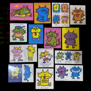 Image of sassy cats - vintage stickers!