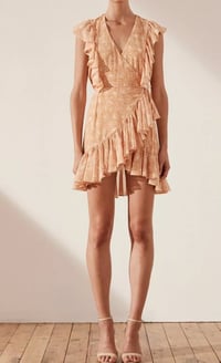 Image 1 of Shona Joy Siena Ruffle Wrap Mini Dress AU 14 US 10