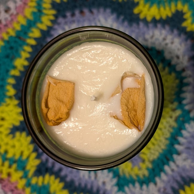 Blackberry Pine Amber Vintage Indiana Glass Goblet Candle