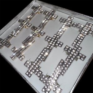 Image of rhinestone cross ring