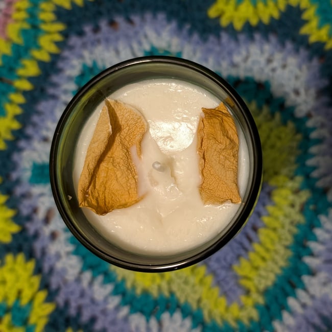 Cedar Leather & Fresh Leaves Vintage Indiana Glass Goblet Candle
