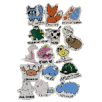 Image 1 of toadily cool animals - vintage stickers!