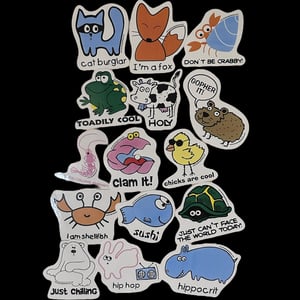 Image of toadily cool animals - vintage stickers!