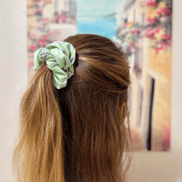 Image 1 of Brazilian Angel Flower Hair Scrunchie - Spring Green