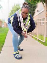 Image 8 of Crochet Football Hexagon Sweatshirt