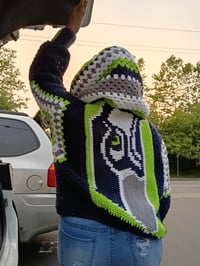 Image 20 of Crochet Football Hexagon Sweatshirt