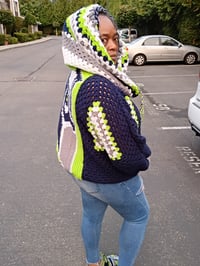 Image 25 of Crochet Football Hexagon Sweatshirt