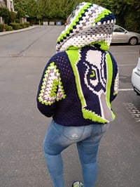 Image 1 of Crochet Football Hexagon Sweatshirt