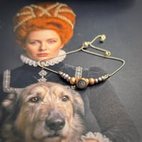 Image 2 of Vintage button, freshwater pearl sterling silver bracelet 