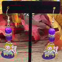 Image 2 of Kitty with Cauldron Earrings 