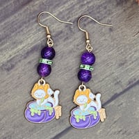 Image 3 of Kitty with Cauldron Earrings 