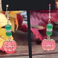 Image 2 of Pink Pumpkin Earrings