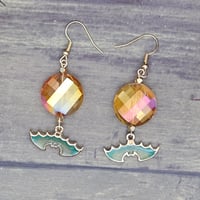 Image 3 of Green Bat Earrings