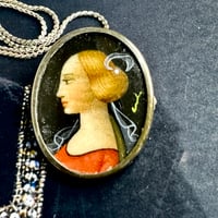 Image 8 of Vintage miniature portrait brooch and necklace