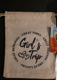 Image 2 of ✨ Girls Trip Recovery Kit – Party Weekend Essentials in Burlap Bag