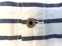 Image 4 of Dry Bones Japan striped cotton/linen striped coverall jacket, size L (fits M)