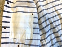 Image 6 of Dry Bones Japan striped cotton/linen striped coverall jacket, size L (fits M)