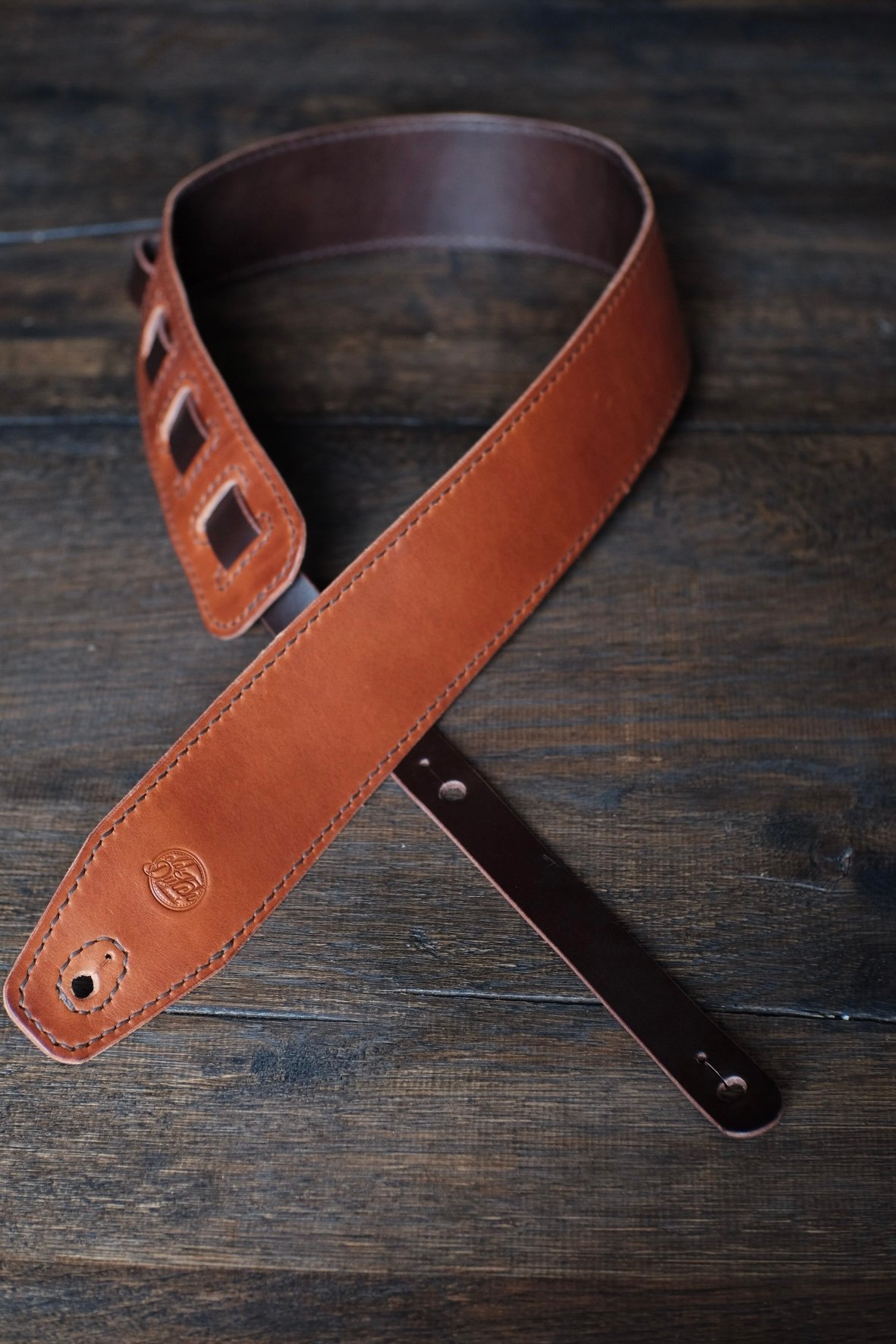 Image of Guitar strap (cognac/dark brown)