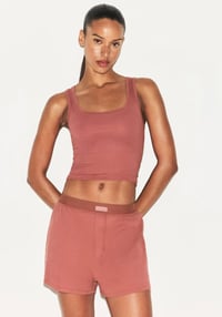 Image 2 of SKIMS- Cotton Jersey Rib Tank- REDWOOD