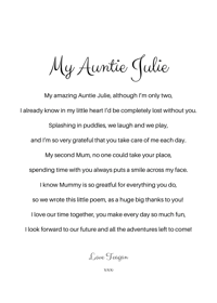 Image 1 of Personalised rhyme for Aunt 