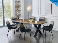 Image 1 of Linwood Dining Table & 6 Dark Grey / Beige Chairs