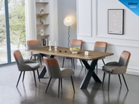 Image 1 of Linwood Dining Table & 6 Light Grey / Tan Chairs