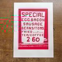Image 2 of Big Breakfast screenprint on paper