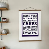 Image 2 of Cakes menu screenprint on paper 